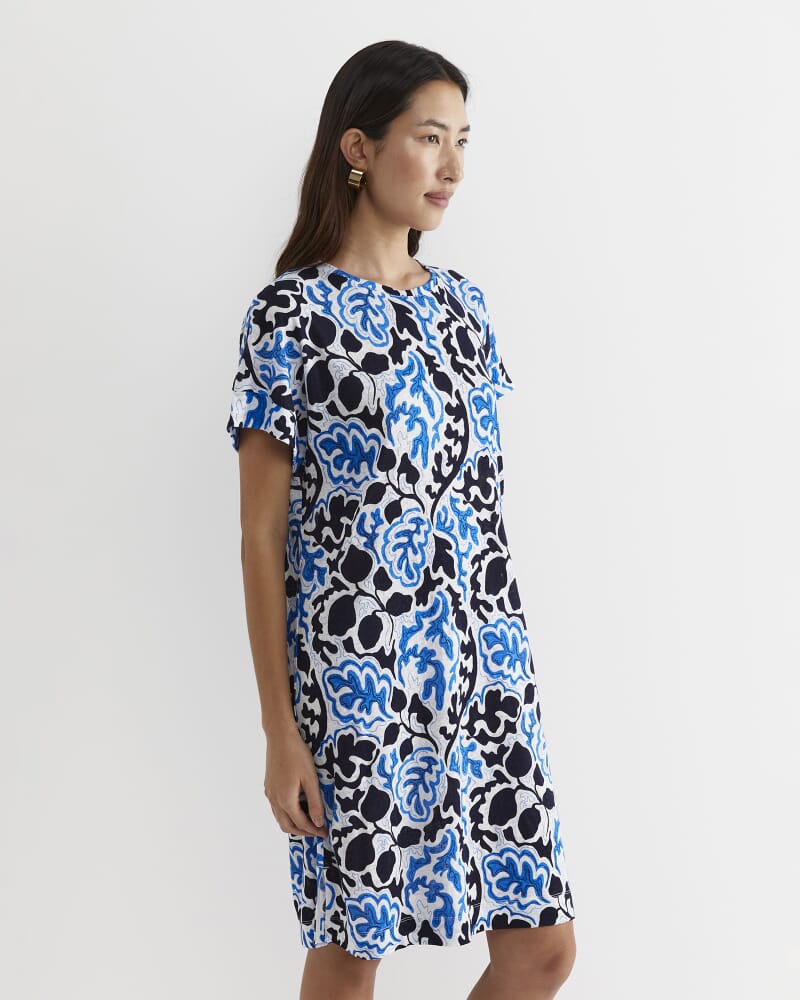 Nur Linen Dress in BLUE MULTI