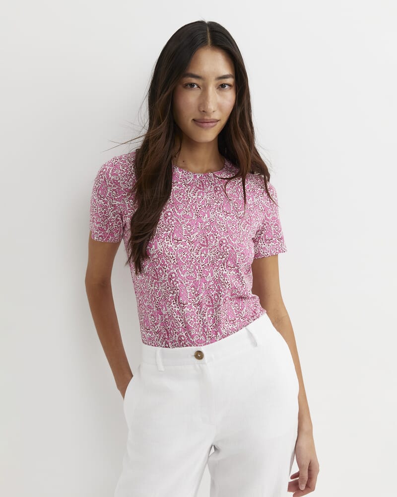 Laurel Short Sleeve Liberty Tee in PINK MULTI