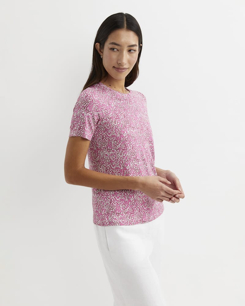 Laurel Short Sleeve Liberty Tee in PINK MULTI