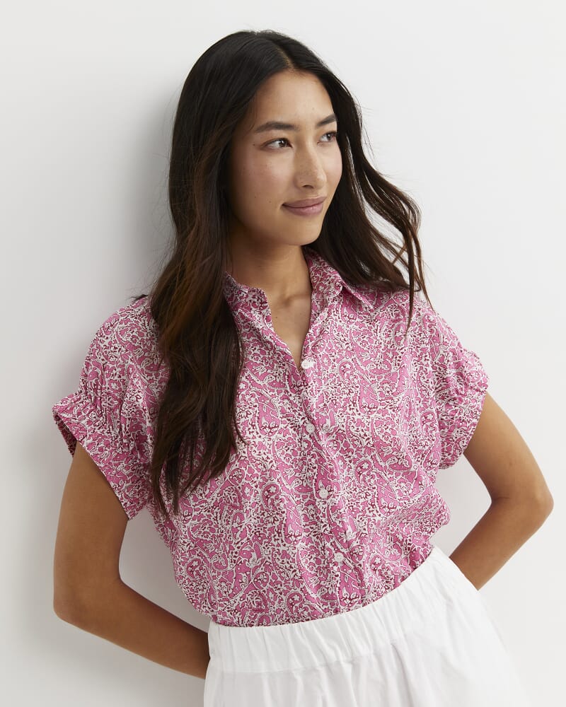 Laurel Short Sleeve Liberty Shirt in PINK MULTI