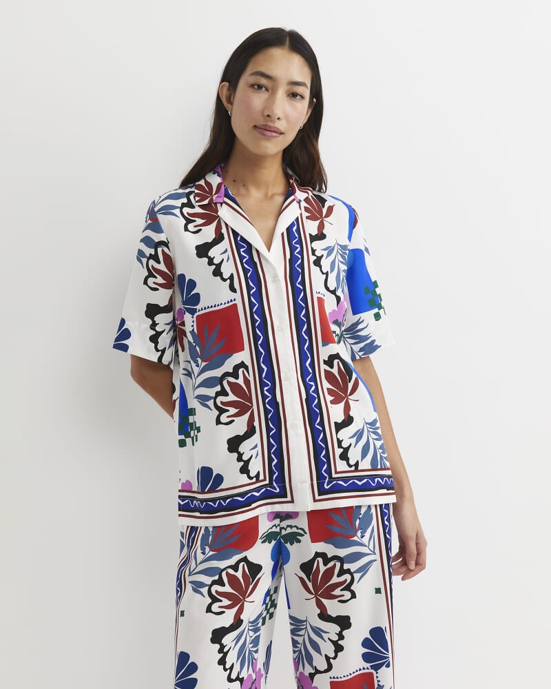 Marika Short Sleeve Shirt in PINK MULTI