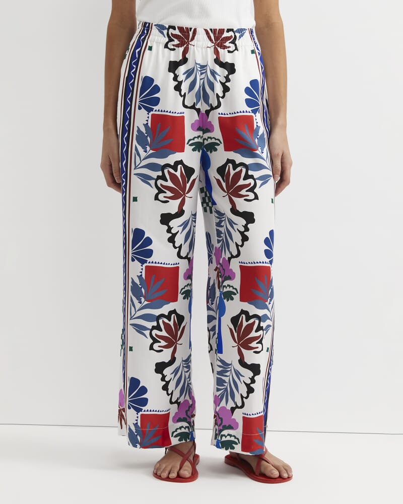 Marika Wide Leg Pant in PINK MULTI