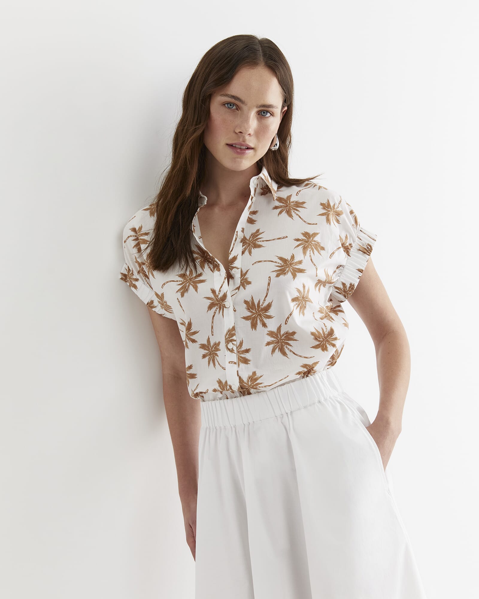 Palm Short Sleeve Lily Voile Shirt