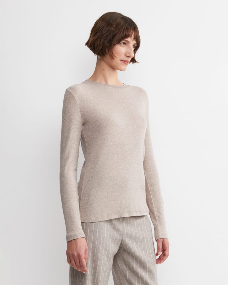 Shanni Cotton Cashmere Tee in MINK