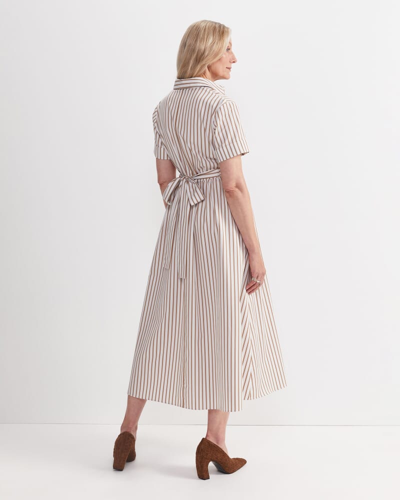 Etta Twist Maxi Dress in TAN/WHITE