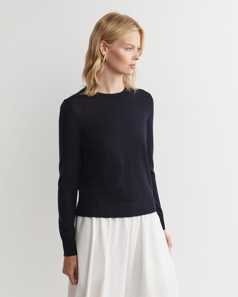 Francis Merino Crew Neck Knit in NAVY