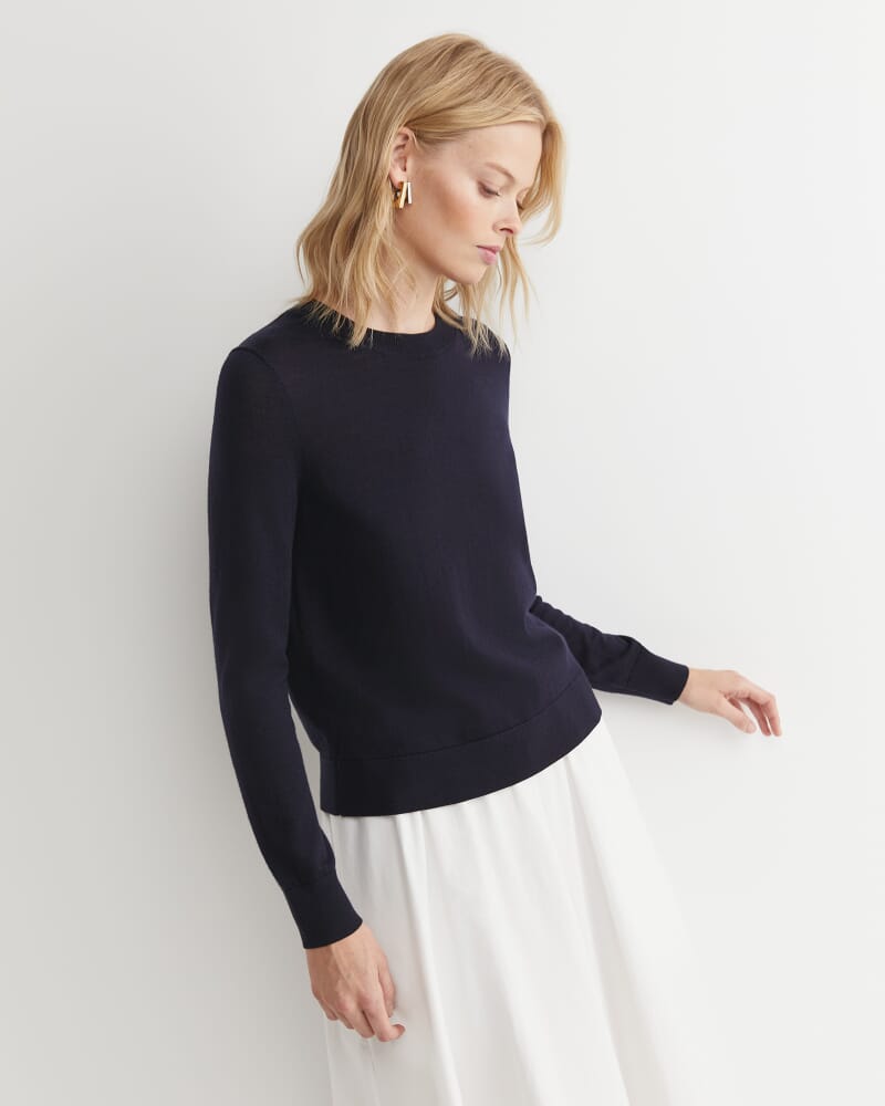 Francis Merino Crew Neck Knit in NAVY