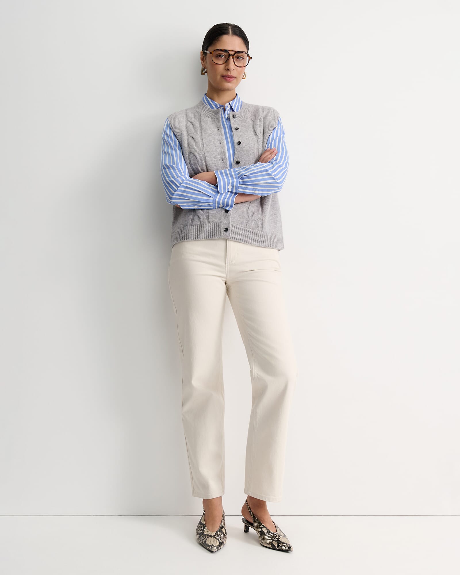 Pearl Chunky Cable Vest