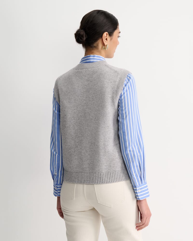 Pearl Chunky Cable Vest in GREY MELANGE
