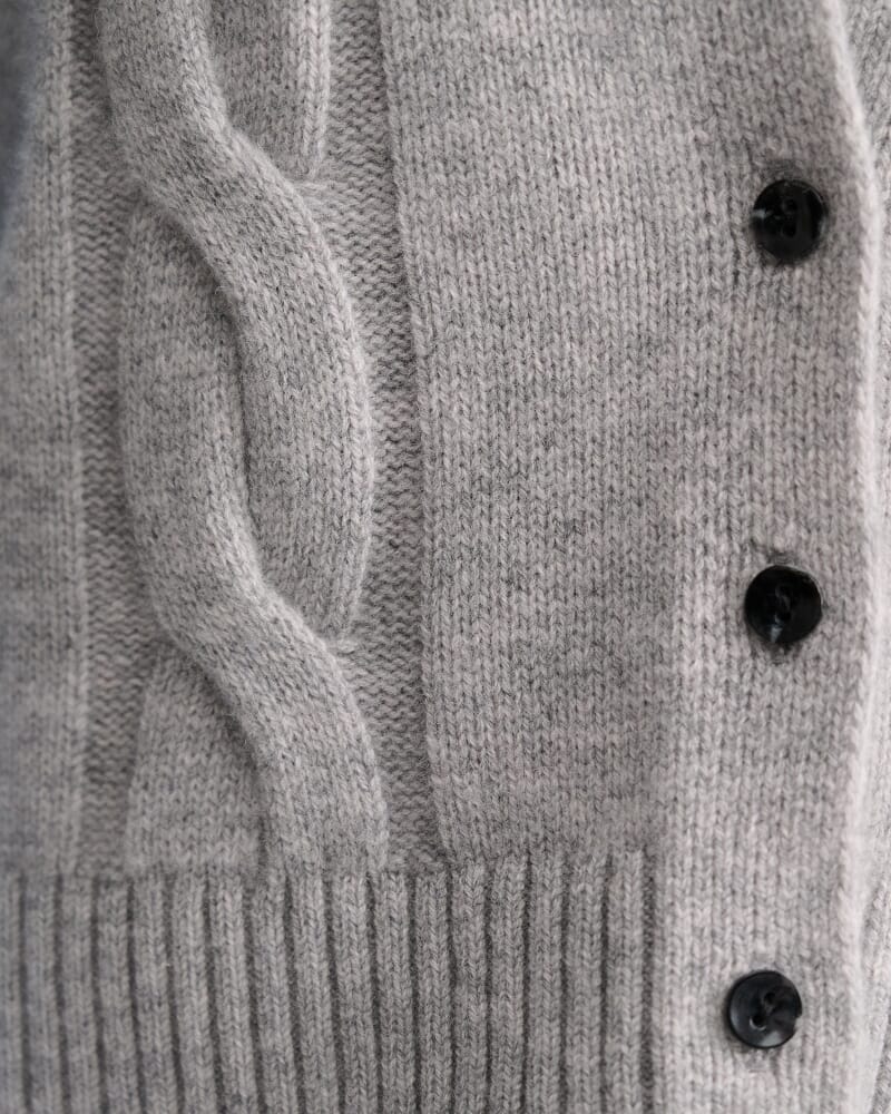 Pearl Chunky Cable Vest in GREY MELANGE