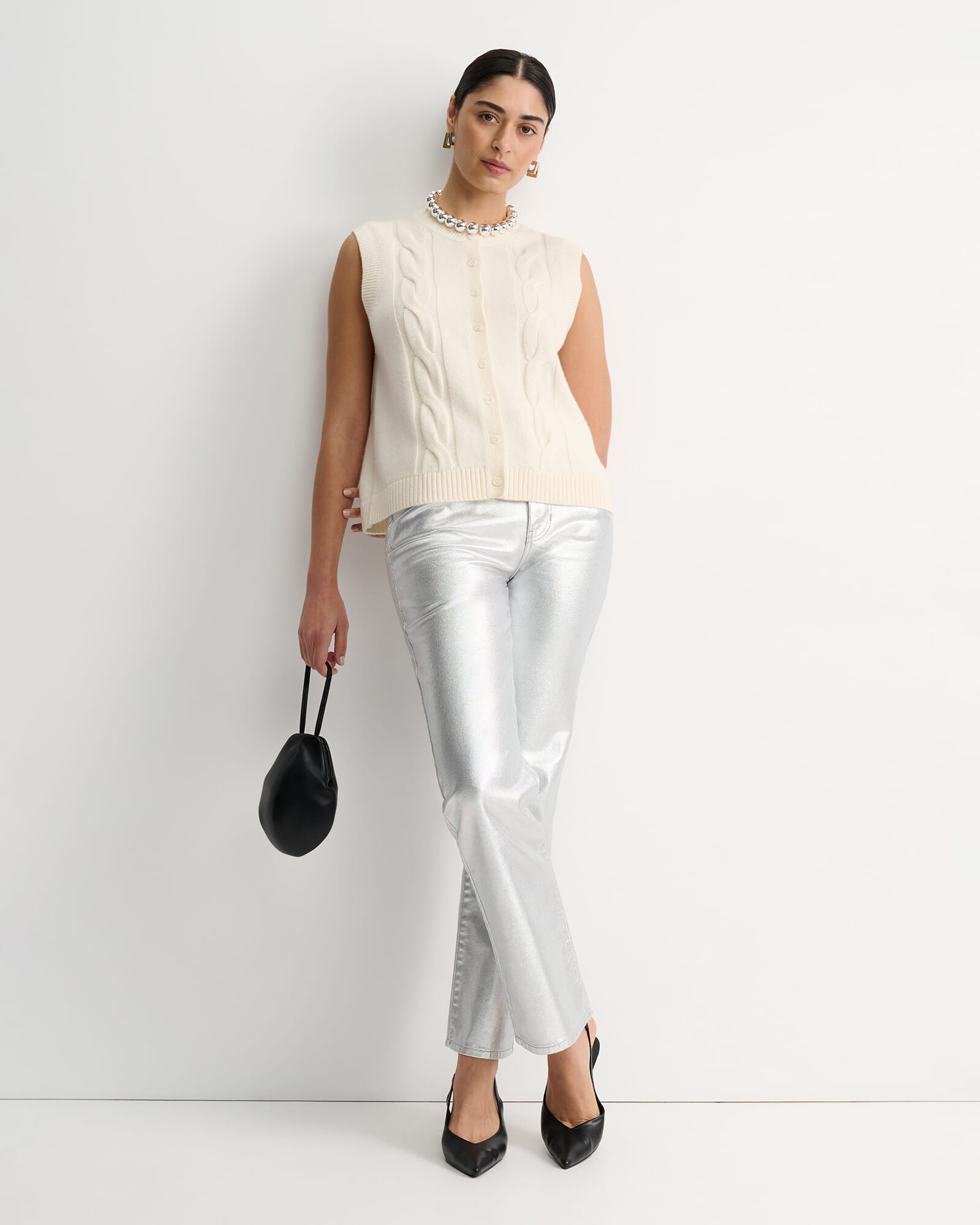 Pearl Chunky Cable Vest