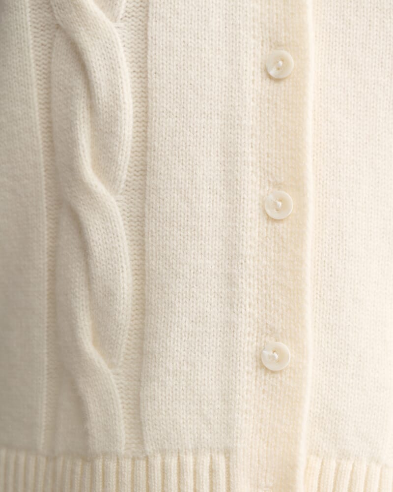 Pearl Chunky Cable Vest in WINTER WHITE