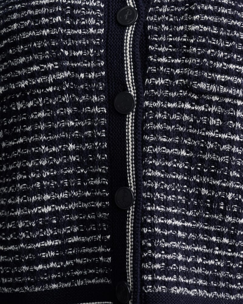 Wool Cotton Lady Jacket in NAVY/WHITE