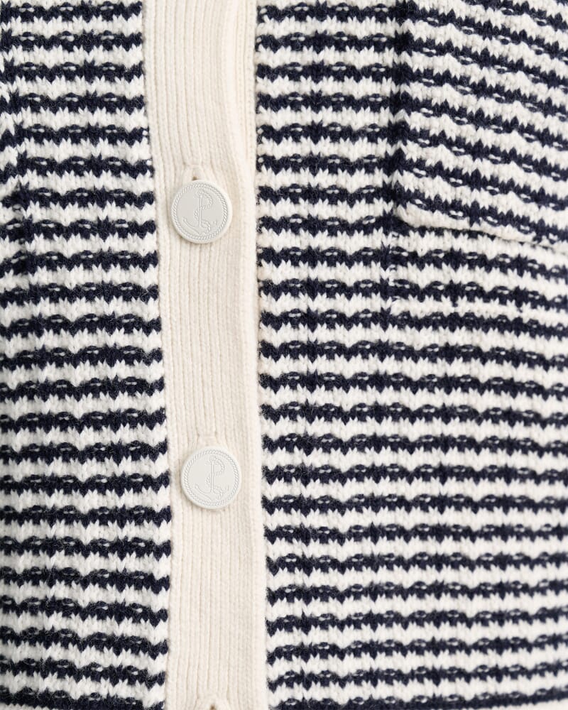 Wool Cotton Lady Jacket in WHITE/NAVY