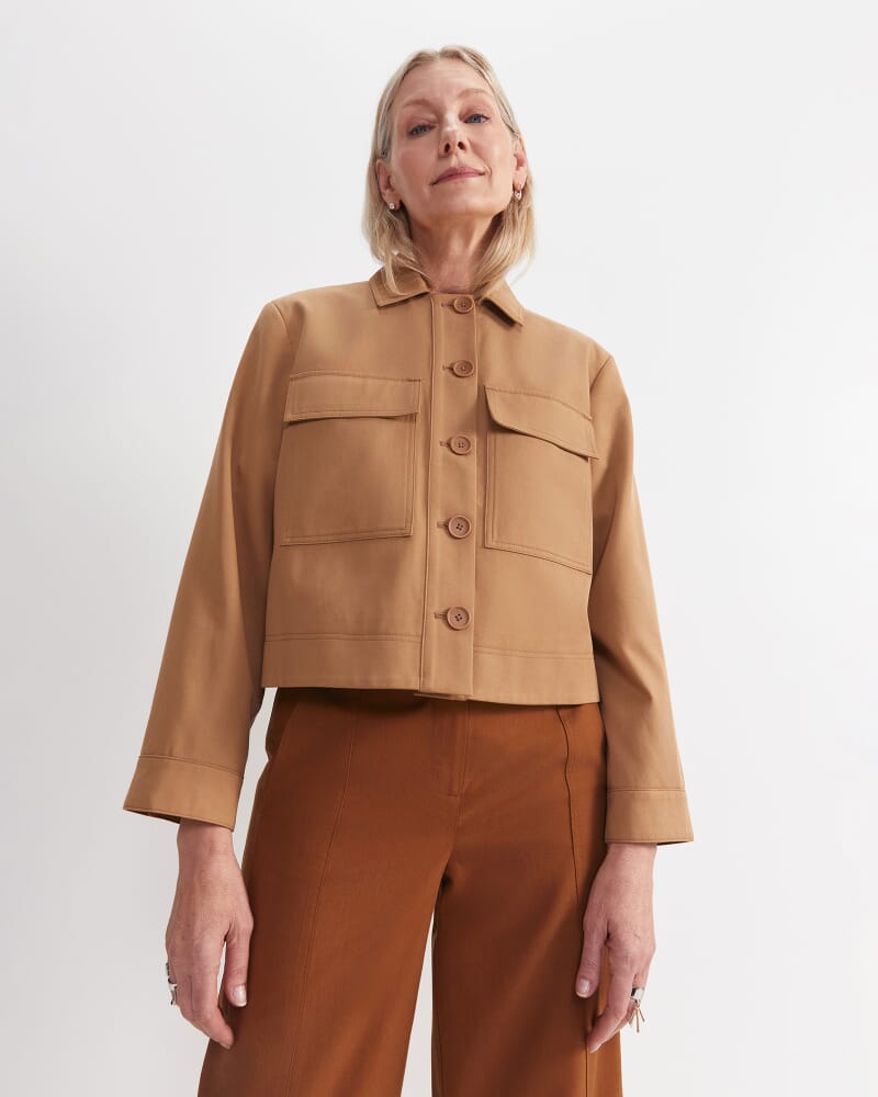 Hazel Crop Jacket in TAN