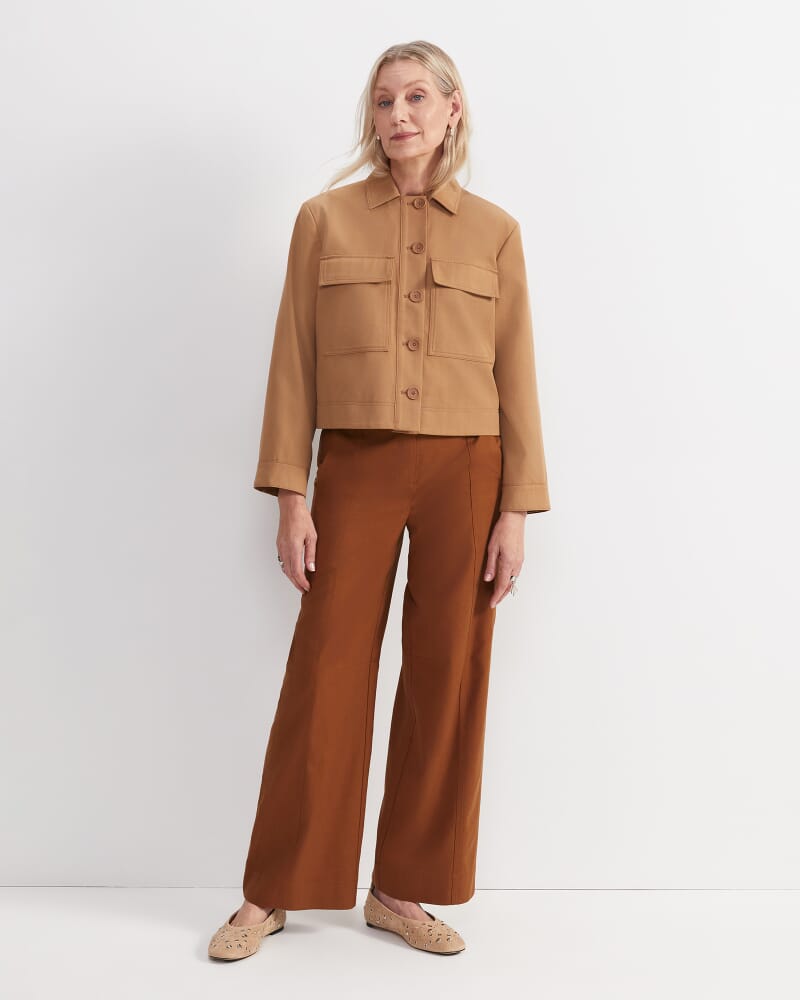 Hazel Crop Jacket in TAN