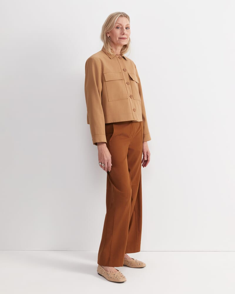 Hazel Crop Jacket in TAN