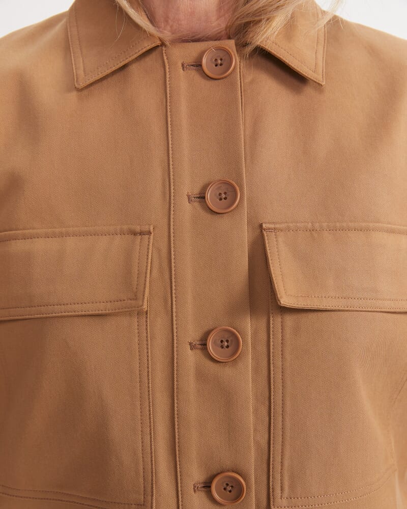 Hazel Crop Jacket in TAN