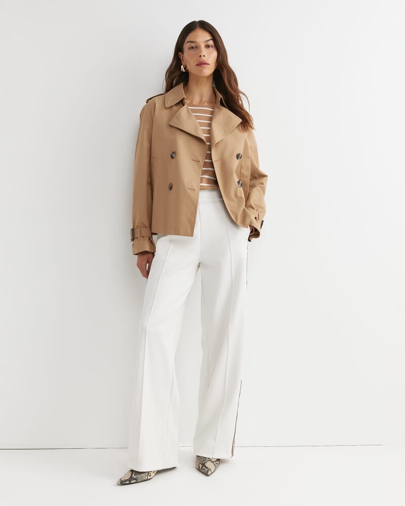 Audrey Crop Trench in PECAN