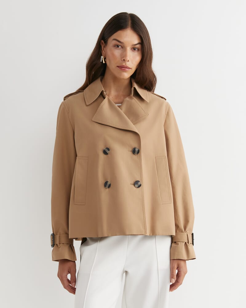 Audrey Crop Trench in PECAN