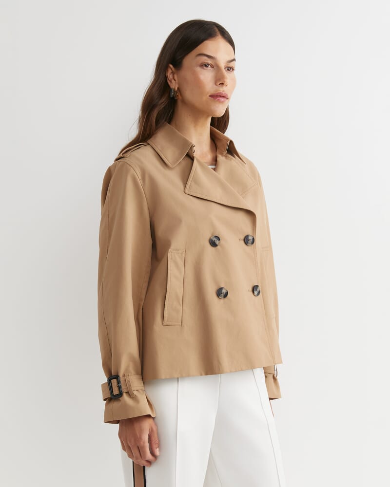 Audrey Crop Trench in PECAN