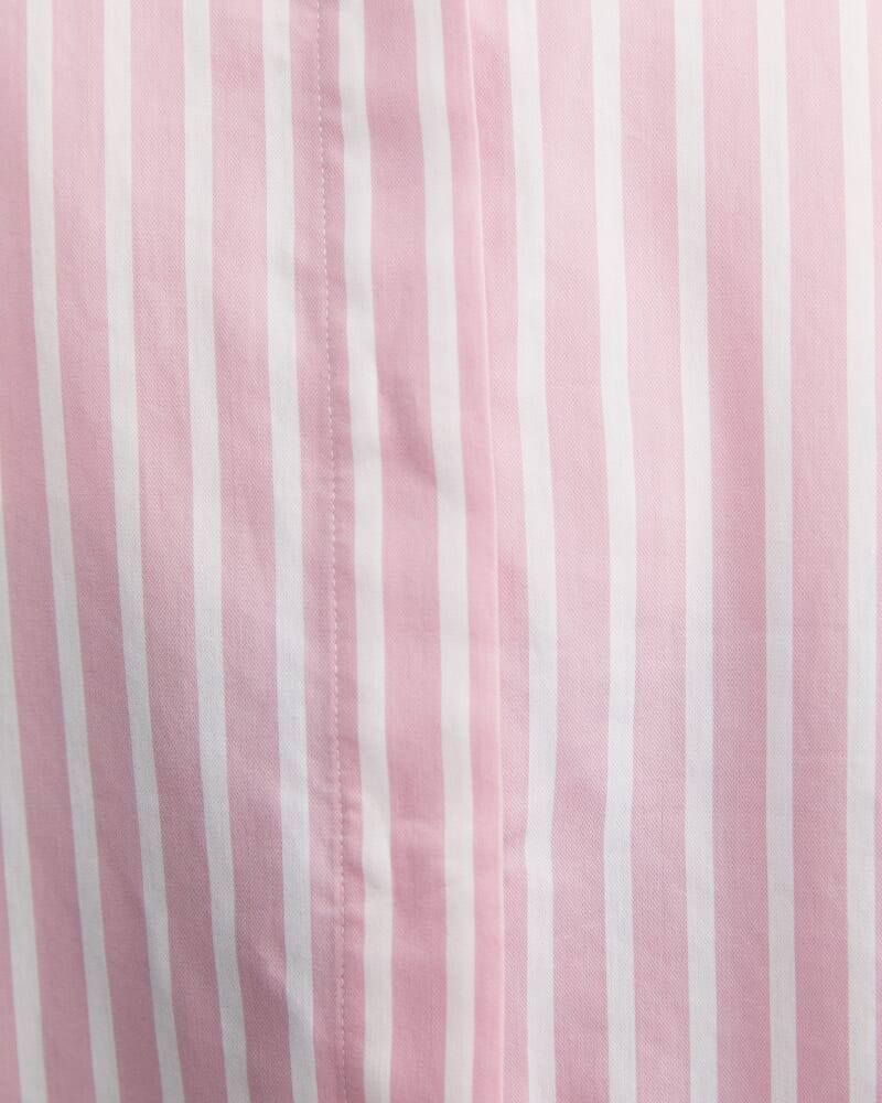 Hannah Stripe Cotton Silk Shirt in WHITE/PINK