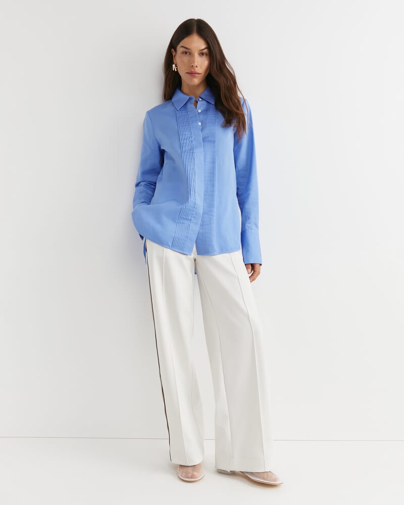 Hesper Pintuck Shirt in BELLE BLUE