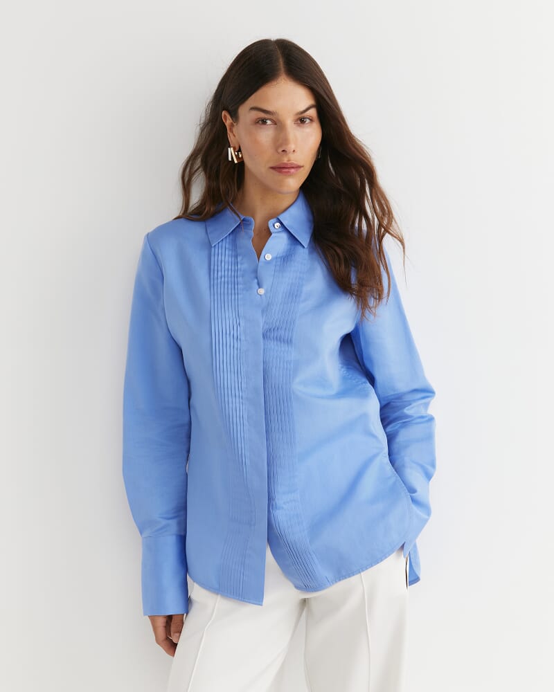 Hesper Pintuck Shirt in BELLE BLUE