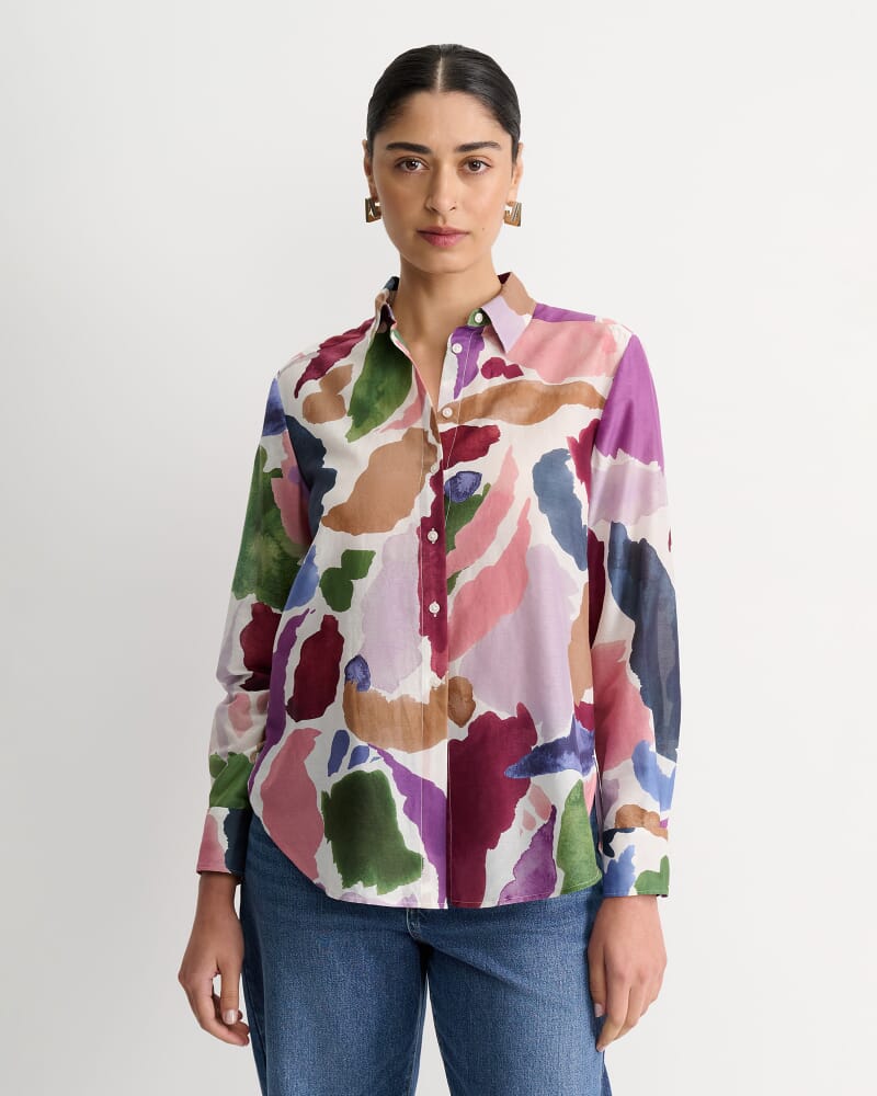 Leah Cotton Silk Shirt in MULTI
