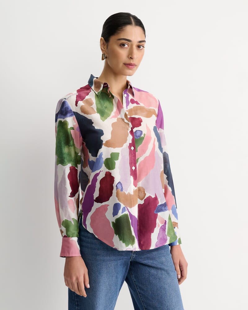 Leah Cotton Silk Shirt in MULTI