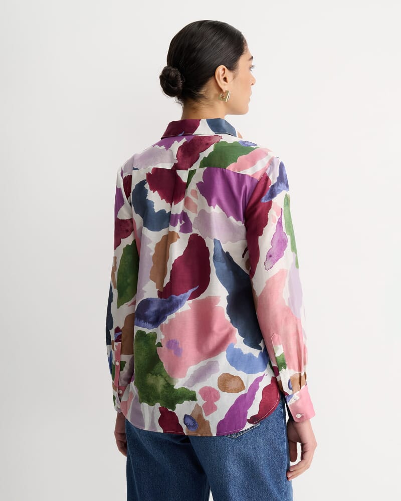Leah Cotton Silk Shirt in MULTI