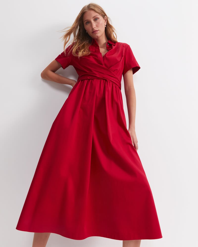 Etta Twist Maxi Dress in CHERRY