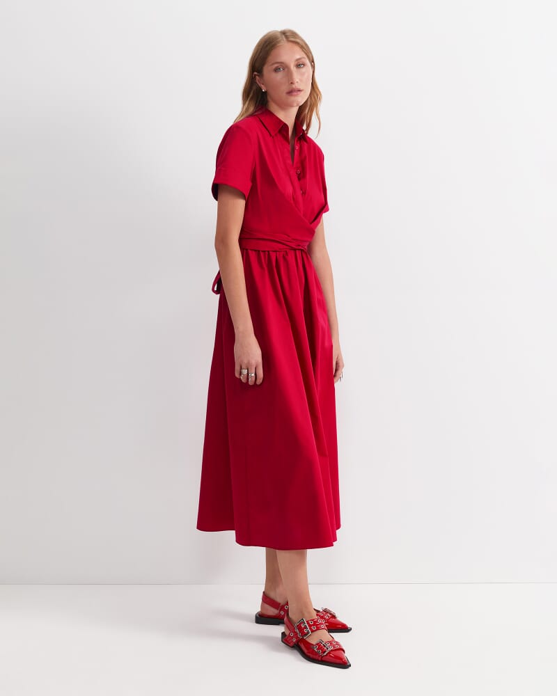 Etta Twist Maxi Dress in CHERRY