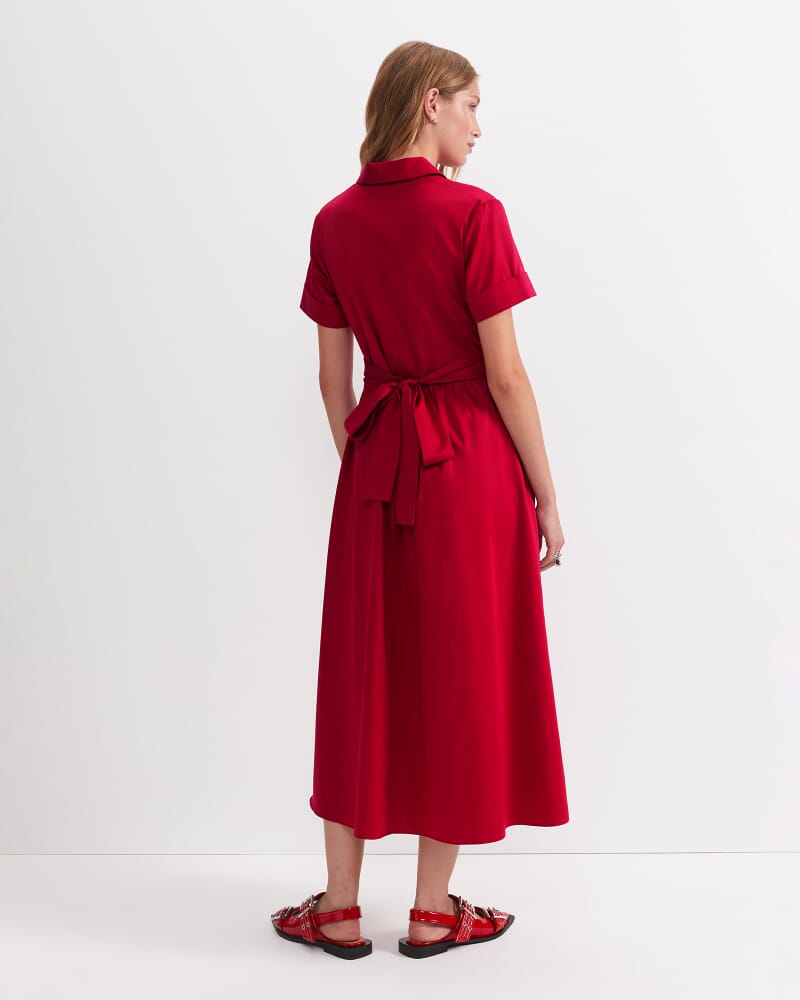 Etta Twist Maxi Dress in CHERRY