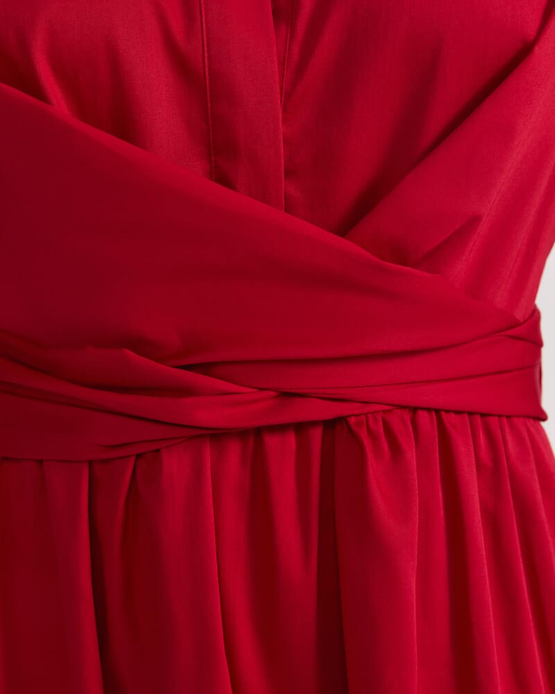 Etta Twist Maxi Dress in CHERRY