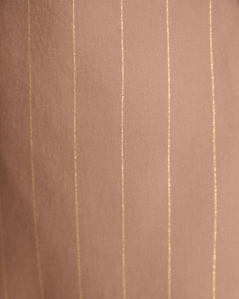 Mina Lurex Pinstripe Jacket in TAN