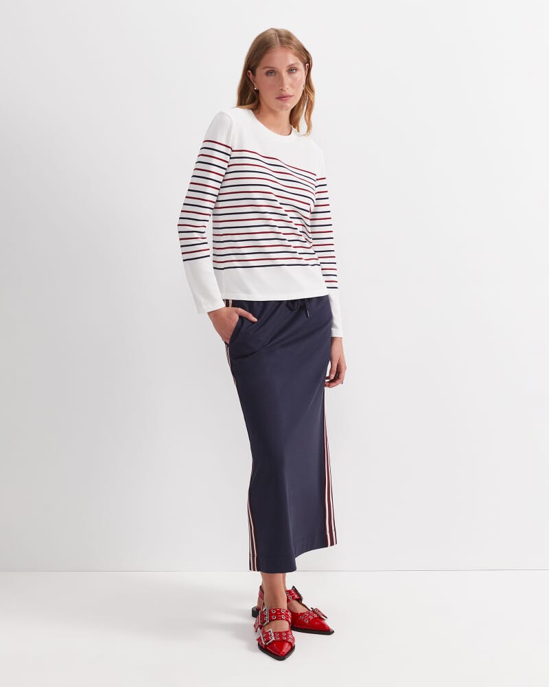 Britta Stripe Long Sleeve Tee in MULTI
