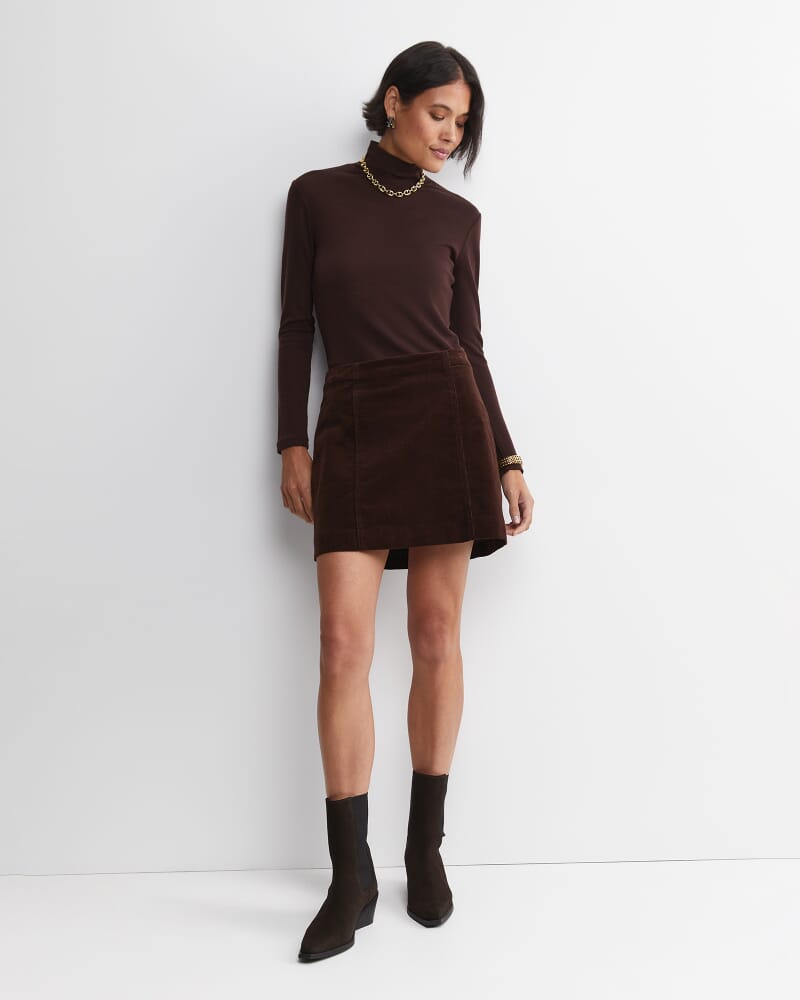 Gigi Babywool Mock Neck Top in CHOCOLATE