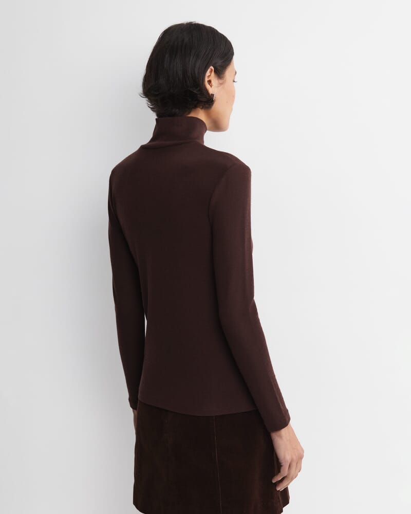 Gigi Babywool Mock Neck Top in CHOCOLATE