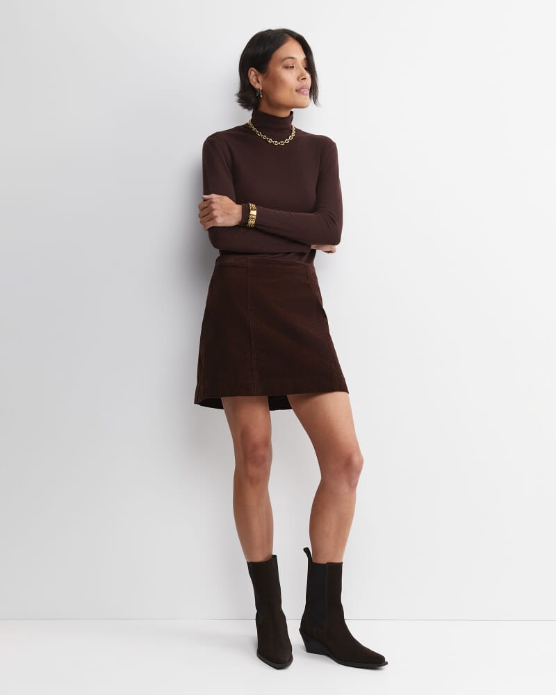 Gigi Babywool Mock Neck Top in CHOCOLATE