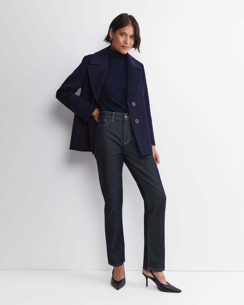 Gigi Babywool Mock Neck Top in NAVY