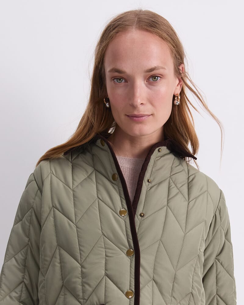 Gillian Quilted Shacket in SAGE
