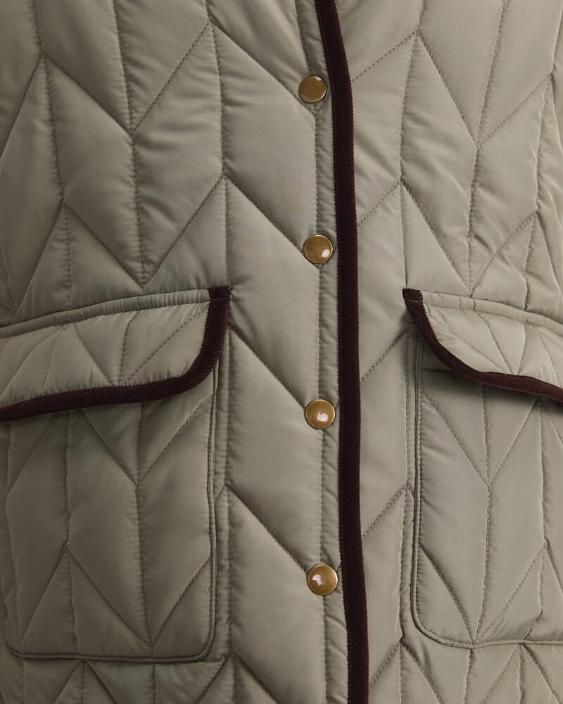 Gillian Quilted Shacket in SAGE