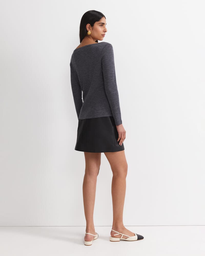 Gigi Babywool Twist Top in CHARCOAL MELANGE
