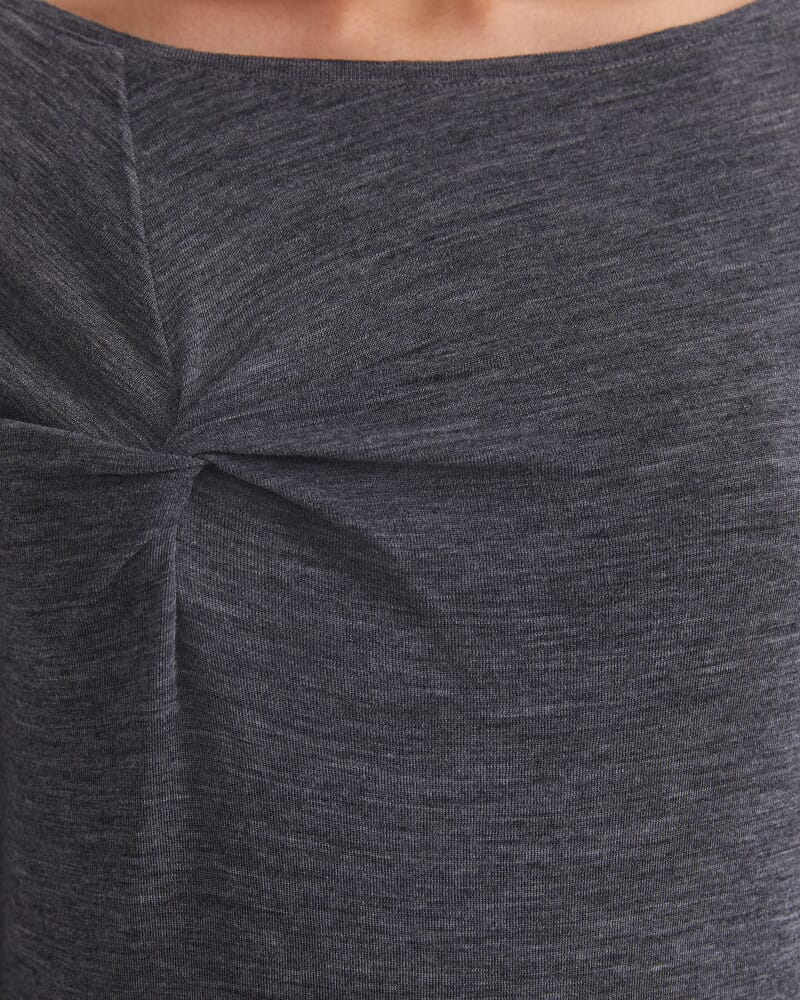 Gigi Babywool Twist Top in CHARCOAL MELANGE