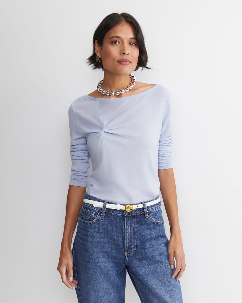 Gigi Babywool Twist Top in ICE BLUE