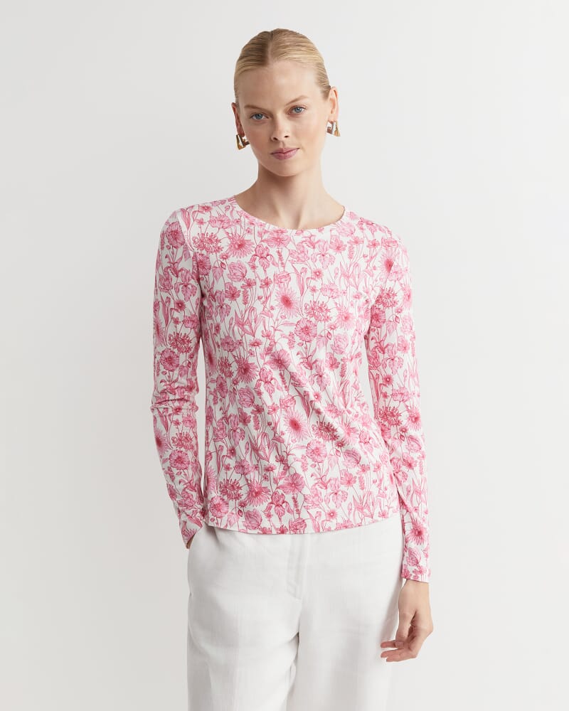 Muse Liberty Long Sleeve Magic Tee in WHITE/PINK