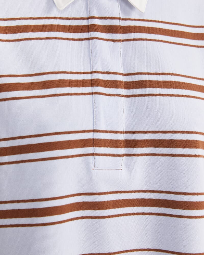 Jane Cropped Rugby Shirt in BLUE/BROWN