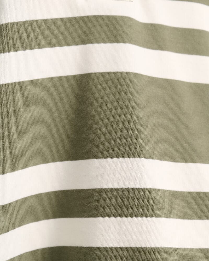 Jane Cropped Rugby Shirt in KHAKI/WHITE