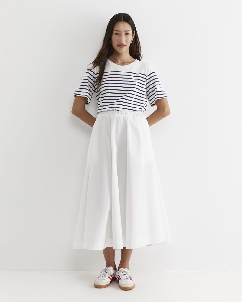 Elina Cotton Maxi Skirt in WHITE